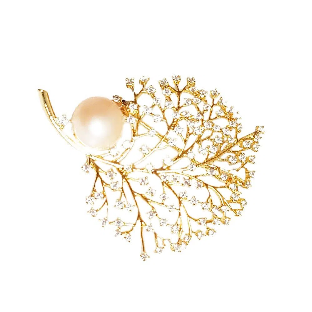 Spilla da donna per anniversario, regalo per moglie, spilla con perle naturali selezionate a mano di qualità AAA e moissanite color D, regalo per mamma, fidanzata, lei, NO11211, metallo, perla