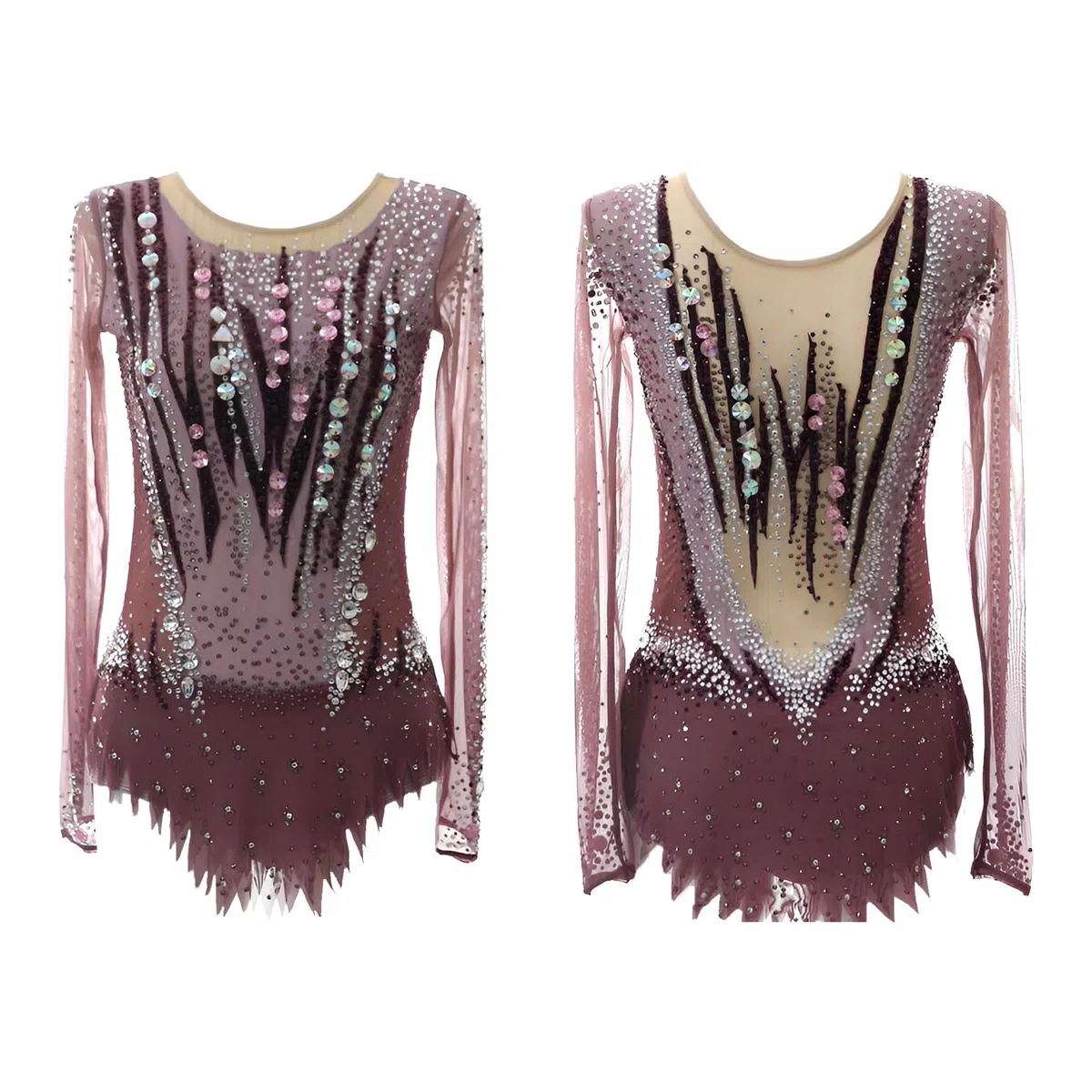 Body Da Ginnastica Ritmica For Bambine, Maniche Lunghe, Fatti A Mano, Personalizzati, Da Esibizione, Da Balletto, Abbigliamento Da Danza