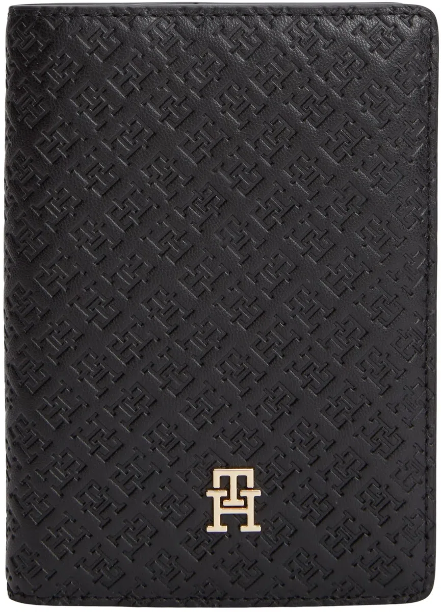 Tommy Hilfiger Porta passaporto Th Icon Mono AW0AW18501 da donna, altri piccoli accessori, nero (nero), taglia unica