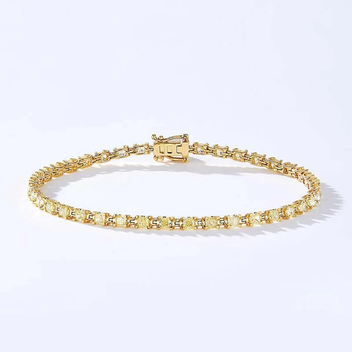 Bracciale Tennis Donna Oro 9 K / 14 K / 18 K, Catena con Diamante da 2,5 ct, Lunghezza 16 CM, Bracciale Oro Donna