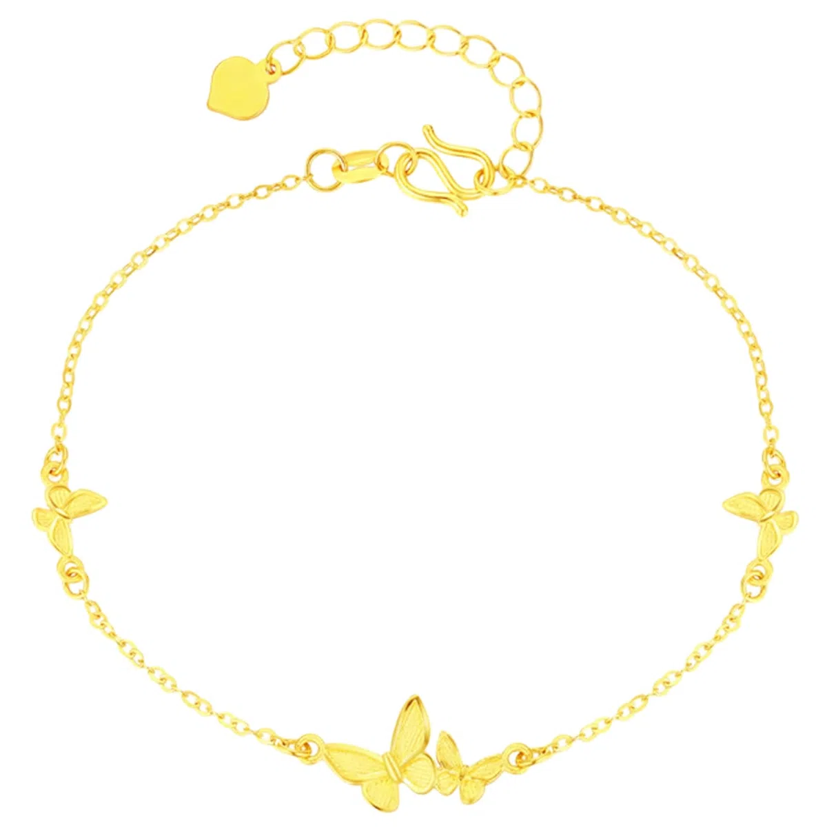 Bracciali Donna Oro 18k/14k/9k, Bracciale a Catena con Farfalle 16-18 cm Estensione 4 cm, Braccialetto da Sposa Fidanzati
