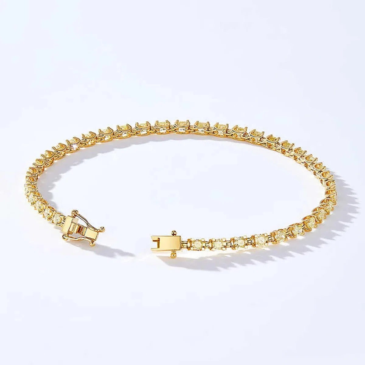 Bracciale Tennis Donna Oro 9 K / 14 K / 18 K, Catena con Diamante da 2,5 ct, Lunghezza 16 CM, Bracciale Oro Donna