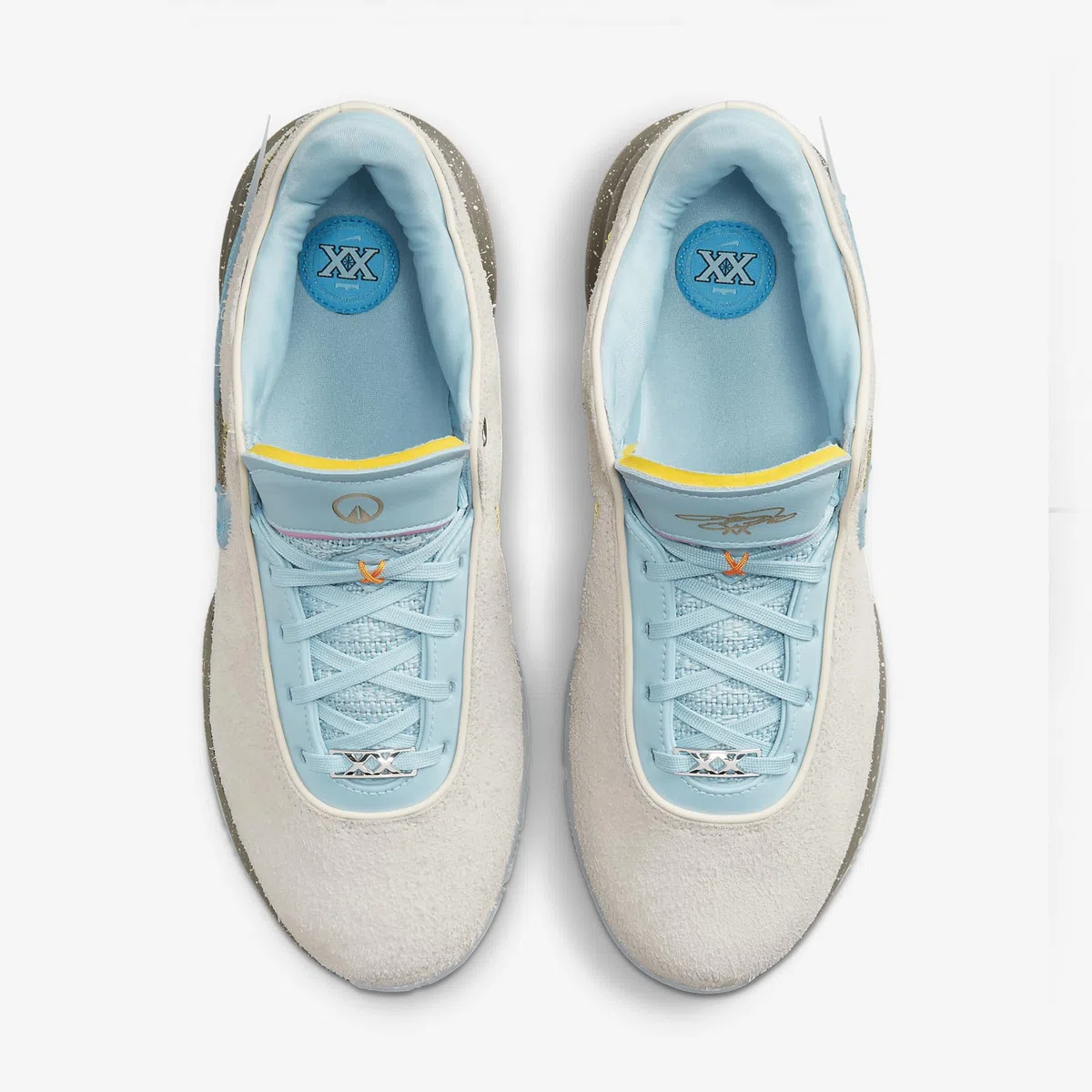 Lebron XX Four Horsemen Scarpe da basket (DV9090-801, Guava Ice/Emerald Rise/Medium Olive/Blue Lightning)