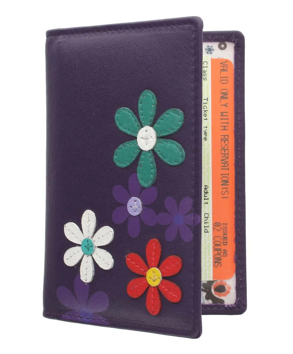 Mala Leather Porta tessere da viaggio/abbonamenti Collezione CARA 620TC_73 Porpora