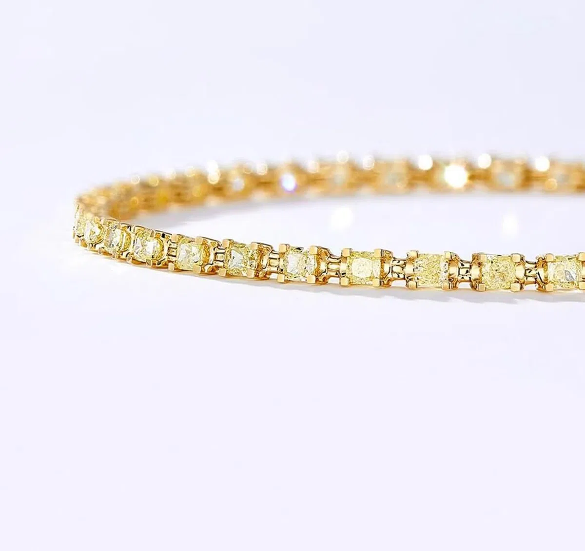 Bracciale Tennis Donna Oro 9 K / 14 K / 18 K, Catena con Diamante da 2,5 ct, Lunghezza 16 CM, Bracciale Oro Donna