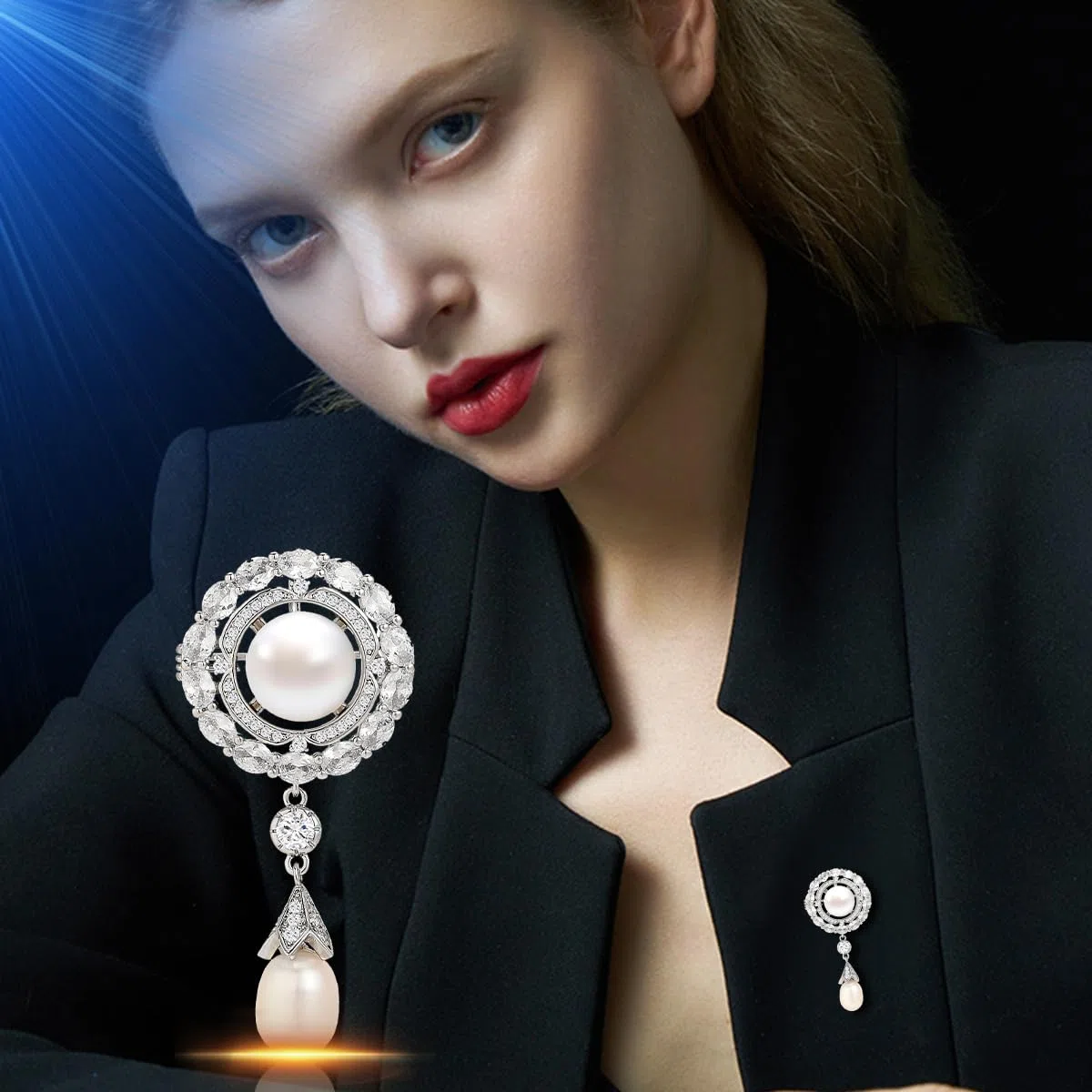 Spilla con perle, gioielli da donna, alla moda, regalo di Natale, moglie, mamma, fidanzata, anniversario, compleanno, gioielli raffinati, regalo per lei, metallo, perla